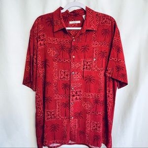 Mens Moda Campia  Moda mens size L Rayon short sleeve burgundy shirt
